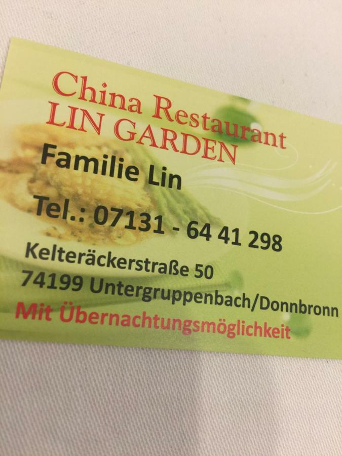 מלון Untergruppenbach Gaststaette Lin Garden מראה חיצוני תמונה